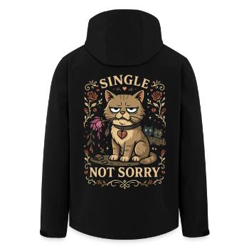 Single Not Sorry Katze - Recycelte Männer Softshell-Jacke von Stanley/Stella - Schwarz - Hinten - AI Model Male 185 light (185cm)