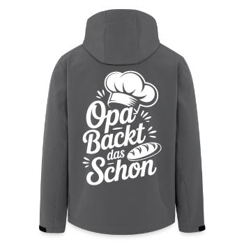 Opa Backt Das Schon - Recycelte Männer Softshell-Jacke von Stanley/Stella - Schwarz - Hinten - AI Model Male 185 light (185cm)