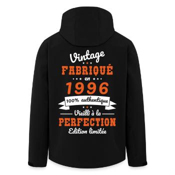 1996 – Vintage – Vieilli à la perfection - Veste softshell homme en polyester recyclé Stanley/Stella - noir - Dos - AI Model Male 185 light (185cm)