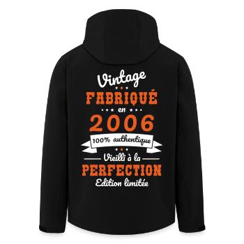 2006 – Vintage – Aged to perfection - Men’s Recycled Softshell Jacket by Stanley/Stella - black - Back - AI Model Male 185 light (185cm)