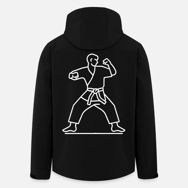 Croquis de Karateka - Veste softshell homme en polyester recyclé Stanley/Stella - noir