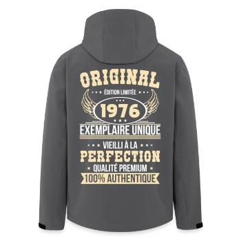 1976 – Exemplaire unique – Qualité premium - Veste softshell homme en polyester recyclé Stanley/Stella - noir - Dos - AI Model Male 185 light (185cm)