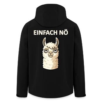 Lama Lustiger Spruch Einfach Nö - Recycelte Männer Softshell-Jacke von Stanley/Stella - Schwarz - Hinten - AI Model Male 185 light (185cm)