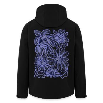 Floral Linework Bloom - Men’s Recycled Softshell Jacket by Stanley/Stella - black - Back - AI Model Male 185 light (185cm)