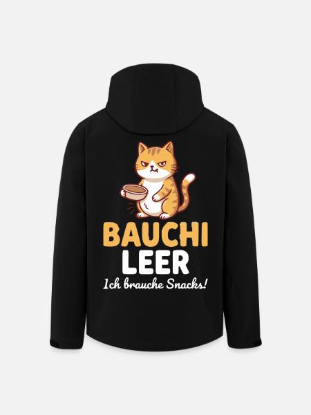 Bauchi leer Katze mit Kaffee - Recycelte Männer Softshell-Jacke von Stanley/Stella - Schwarz