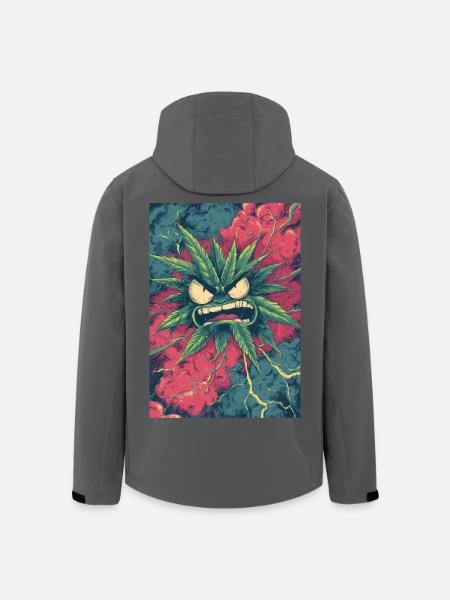 Wütendes Hanfblatt-Chaos - Recycelte Männer Softshell-Jacke von Stanley/Stella - Schwarz