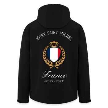 Mont-Saint-Michel Frankreich Wappen Reise Souvenir - Recycelte Männer Softshell-Jacke von Stanley/Stella - Schwarz - Hinten - AI Model Male 185 light (185cm)