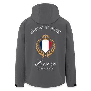 Mont-Saint-Michel Frankreich Wappen Reise Souvenir - Recycelte Männer Softshell-Jacke von Stanley/Stella - Anthrazit - Hinten - AI Model Male 185 light (185cm)