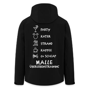 Malle Party Sommer Strand Survival Trip - Recycelte Männer Softshell-Jacke von Stanley/Stella - Schwarz - Hinten - AI Model Male 185 light (185cm)