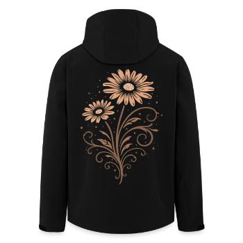 Margeriten – Florales Sommer Naturmotiv - Recycelte Männer Softshell-Jacke von Stanley/Stella - Schwarz - Hinten - AI Model Male 185 light (185cm)