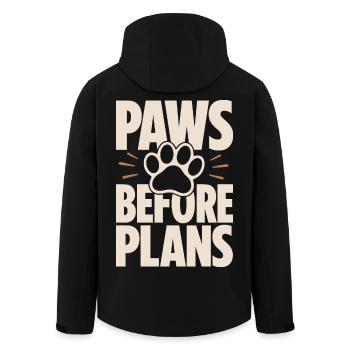 Paws Before Plans Hundeliebe - Recycelte Männer Softshell-Jacke von Stanley/Stella - Schwarz - Hinten - AI Model Male 185 light (185cm)