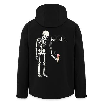 Well shit skeleton black humor gothic - Men’s Recycled Softshell Jacket by Stanley/Stella - black - Back - AI Model Male 185 light (185cm)