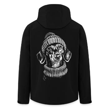 Teckel bobble chapeau chapeau teckel chien chien - Veste softshell homme en polyester recyclé Stanley/Stella - noir - Dos - AI Model Male 185 light (185cm)