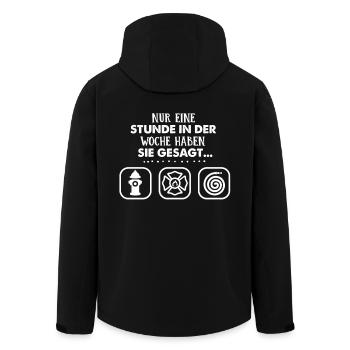 Nur eine Stunde die Woche, Freiwillige Feuerwehr - Recycelte Männer Softshell-Jacke von Stanley/Stella - Schwarz - Hinten - AI Model Male 185 light (185cm)