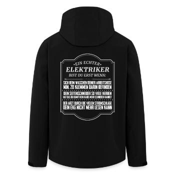 ELEKTRIKER - Recycelte Männer Softshell-Jacke von Stanley/Stella - Schwarz - Hinten - AI Model Male 185 light (185cm)