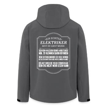 ELEKTRIKER - Recycelte Männer Softshell-Jacke von Stanley/Stella - Anthrazit - Hinten - AI Model Male 185 light (185cm)