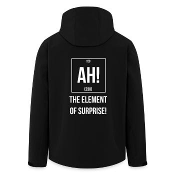 Ah The Element of Surprise - Men’s Recycled Softshell Jacket by Stanley/Stella - black - Back - AI Model Male 185 light (185cm)