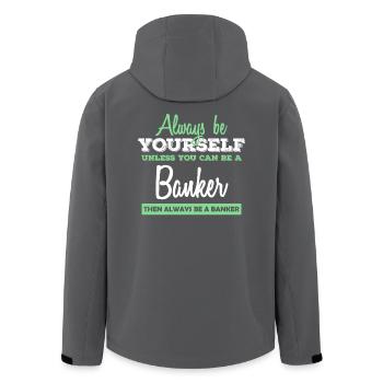 Banker Bankier Bankkaufmann Bank Geschenkidee - Recycelte Männer Softshell-Jacke von Stanley/Stella - Anthrazit - Hinten - AI Model Male 185 light (185cm)