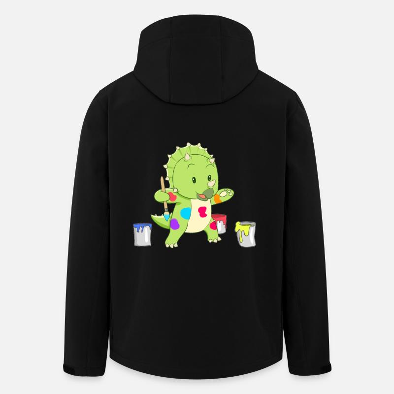 Dino petit artiste - Veste softshell homme en polyester recyclé Stanley/Stella - noir