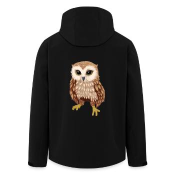 Chouette animaux sauvages animaux de la forêt hiboux zoologie nocturne - Veste softshell homme en polyester recyclé Stanley/Stella - noir - Dos - AI Model Male 185 light (185cm)