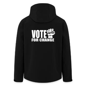 VOTEZ POUR LE CHANGEMENT - Élection 2020, Poing - Cadeau de vote - Veste softshell homme en polyester recyclé Stanley/Stella - noir - Dos - AI Model Male 185 light (185cm)