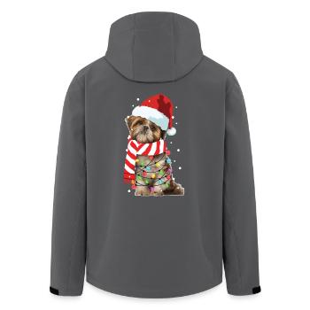 Cadeau d'amant de chien de Noël Santa Shih Tzu Noël - Veste softshell homme en polyester recyclé Stanley/Stella - charbon - Dos - AI Model Male 185 light (185cm)