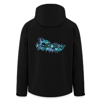Sport boat - Men’s Recycled Softshell Jacket by Stanley/Stella - black - Back - AI Model Male 185 light (185cm)