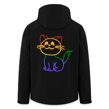 Katze LGBT Gay Pride gay Toleranz Anders - Recycelte Männer Softshell-Jacke von Stanley/Stella - Schwarz - Hinten - AI Model Male 185 light (185cm)