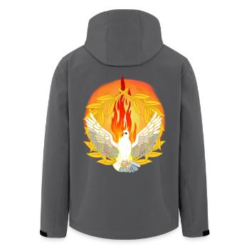 Colombe de la Paix Flamme Colombe Guerre Désarmement Oiseau - Veste softshell homme en polyester recyclé Stanley/Stella - noir - Dos - AI Model Male 185 light (185cm)