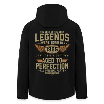 Jahrgang 1995 geboren Geburtstag Geschenk - Recycelte Männer Softshell-Jacke von Stanley/Stella - Schwarz - Hinten - AI Model Male 185 light (185cm)