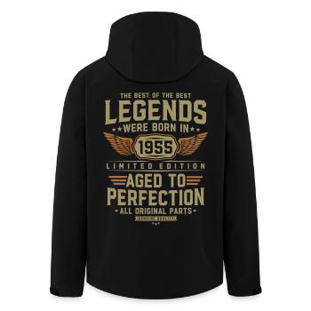 Jahrgang 1955 geboren Legenden Geburtstag Geschenk - Recycelte Männer Softshell-Jacke von Stanley/Stella - Schwarz - Hinten - AI Model Male 185 light (185cm)