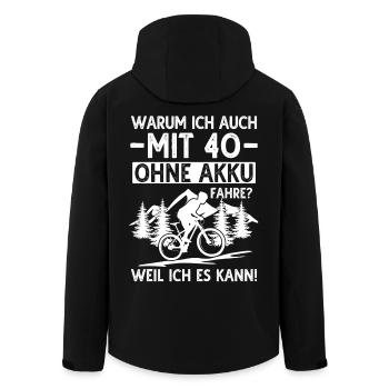 40 Geburtstag Fahrrad 40 Jahre Radfahrer Spruch - Recycelte Männer Softshell-Jacke von Stanley/Stella - Schwarz - Hinten - AI Model Male 185 light (185cm)
