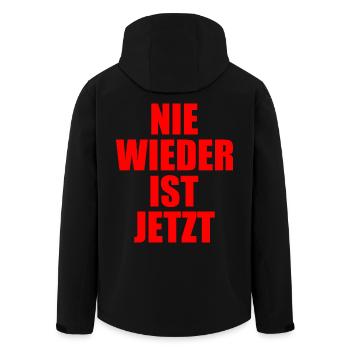 Nie wieder ist jetzt - Recycelte Männer Softshell-Jacke von Stanley/Stella - Schwarz - Hinten - AI Model Male 185 light (185cm)