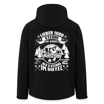 Camping Tshirt für Camper - Recycelte Männer Softshell-Jacke von Stanley/Stella - Schwarz - Hinten - AI Model Male 185 light (185cm)