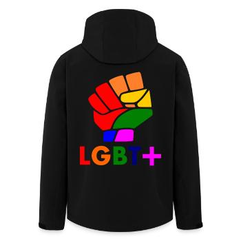 Lgbt - Recycelte Männer Softshell-Jacke von Stanley/Stella - Schwarz - Hinten - AI Model Male 185 light (185cm)