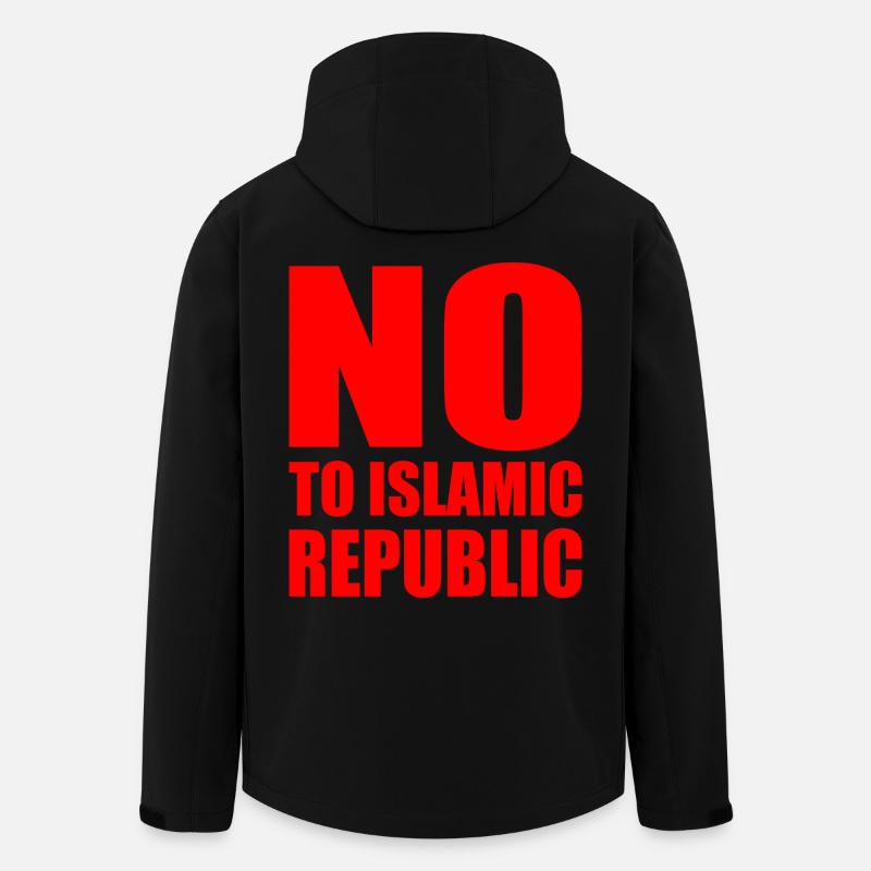 no to islamic republic - Veste softshell homme en polyester recyclé Stanley/Stella - noir