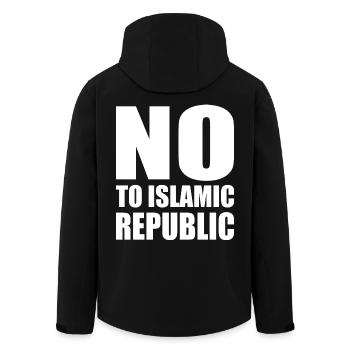 no to islamic republic - Veste softshell homme en polyester recyclé Stanley/Stella - noir - Dos - AI Model Male 185 light (185cm)