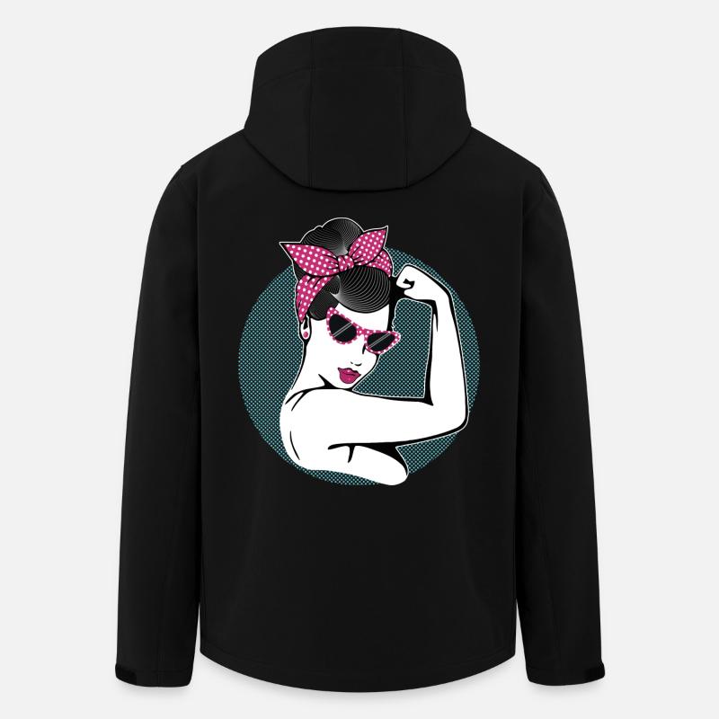Rockabilly Girl - Recycelte Männer Softshell-Jacke von Stanley/Stella - Schwarz