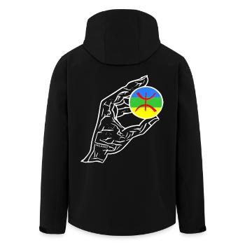 Amazigh hand flag - Men’s Recycled Softshell Jacket by Stanley/Stella - black - Back - AI Model Male 185 light (185cm)