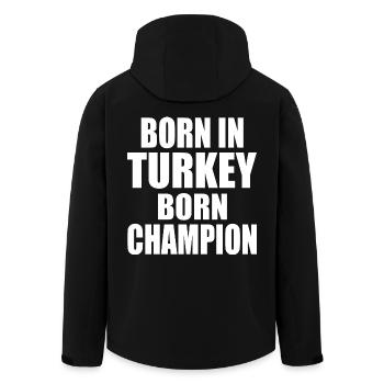 born in turkey born champion - Türkei - Recycelte Männer Softshell-Jacke von Stanley/Stella - Schwarz - Hinten - AI Model Male 185 light (185cm)