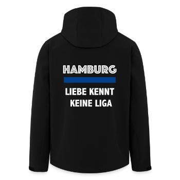 Hamburg - Love knows no league - Men’s Recycled Softshell Jacket by Stanley/Stella - black - Back - AI Model Male 185 light (185cm)