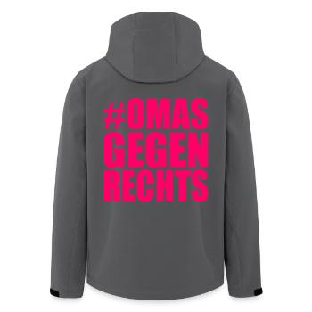 omas gegen rechts - Recycelte Männer Softshell-Jacke von Stanley/Stella - Schwarz - Hinten - AI Model Male 185 light (185cm)