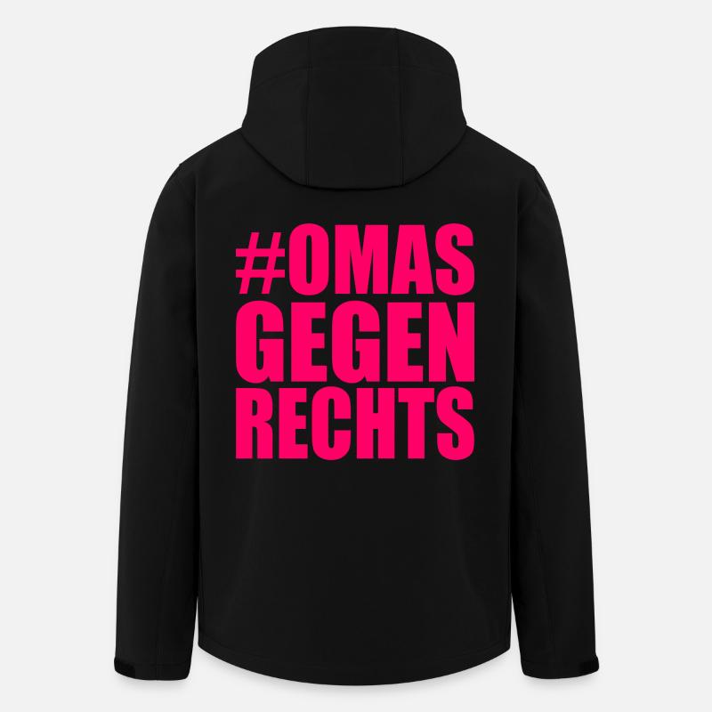 omas gegen rechts - Recycelte Männer Softshell-Jacke von Stanley/Stella - Schwarz