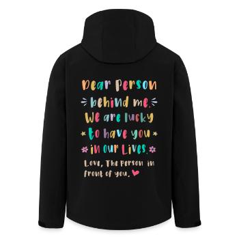 Chère personne derrière moi, chanceuse de t’avoir - Veste softshell homme en polyester recyclé Stanley/Stella - noir - Dos - AI Model Male 185 light (185cm)