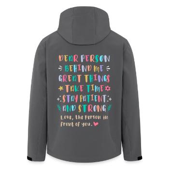 Les grandes choses prennent du temps, restez patient et fort - Veste softshell homme en polyester recyclé Stanley/Stella - noir - Dos - AI Model Male 185 light (185cm)