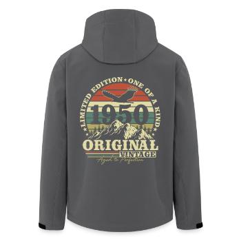 Original des années 1950 Vintage Vintage Rétro Anniversaire - Veste softshell homme en polyester recyclé Stanley/Stella - noir - Dos - AI Model Male 185 light (185cm)