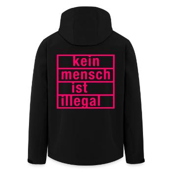 kein mensch ist illegal - Recycelte Männer Softshell-Jacke von Stanley/Stella - Schwarz - Hinten - AI Model Male 185 light (185cm)
