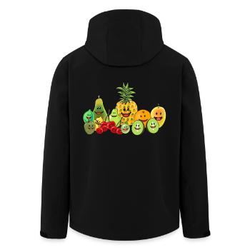 Obst Früchte Frucht Vegan Veganer Speise Sommer - Recycelte Männer Softshell-Jacke von Stanley/Stella - Schwarz - Hinten - AI Model Male 185 light (185cm)