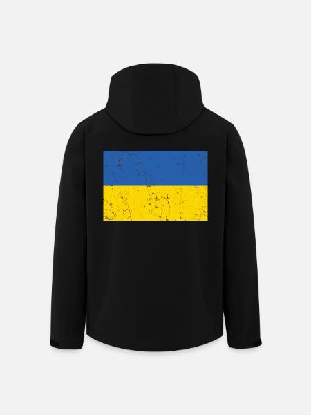 Ukraine Flag Distressed Cool - Men’s Recycled Softshell Jacket by Stanley/Stella - black