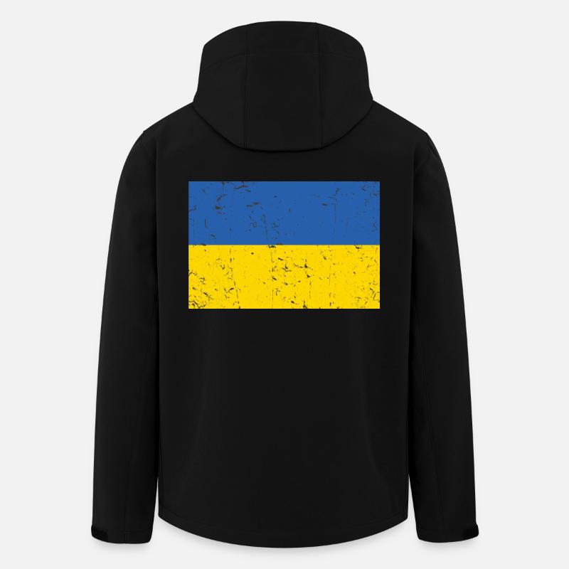Ukraine Flag Distressed Cool - Men’s Recycled Softshell Jacket by Stanley/Stella - black